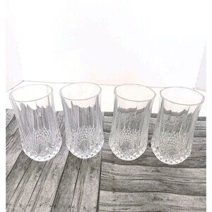 Set of 4 Vtg CRISTAL D'ARQUES Longchamp 12 oz Crystal Highball Tumblers France